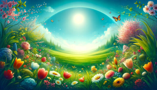 Spring blossoms and fresh greenery symbolizing renewal and new beginnings in March.